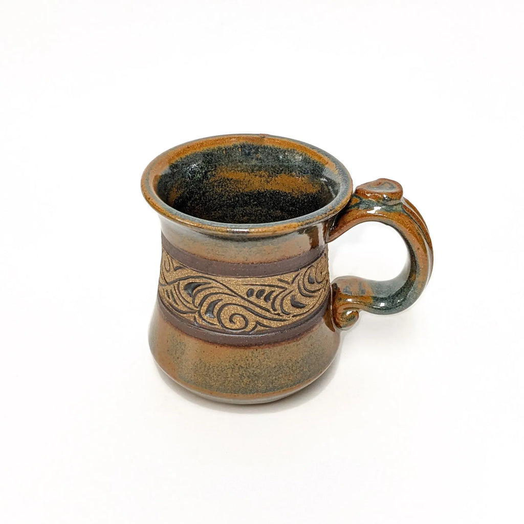 Green Carved Mug Blaisdell