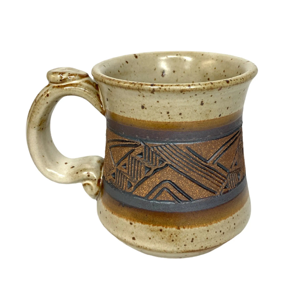 Speckled Tan Carved Mug Blaisdell