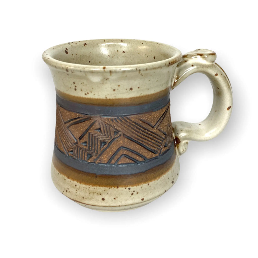 Speckled Tan Carved Mug Blaisdell