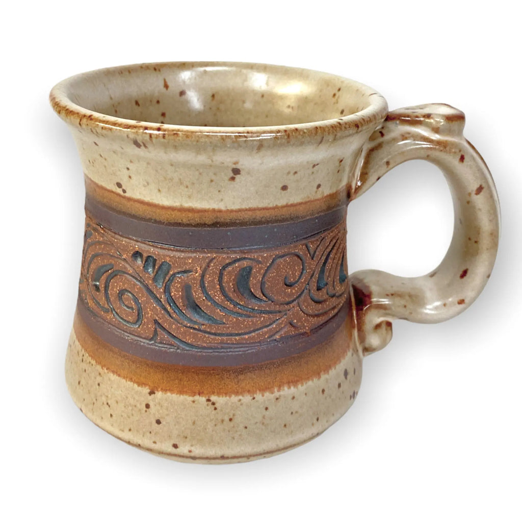 Speckled Tan Carved Mug Blaisdell